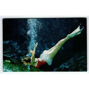 Weeki Wachee Mermaid Florida Postcard Women Underwater Acrobat Chrome Unused